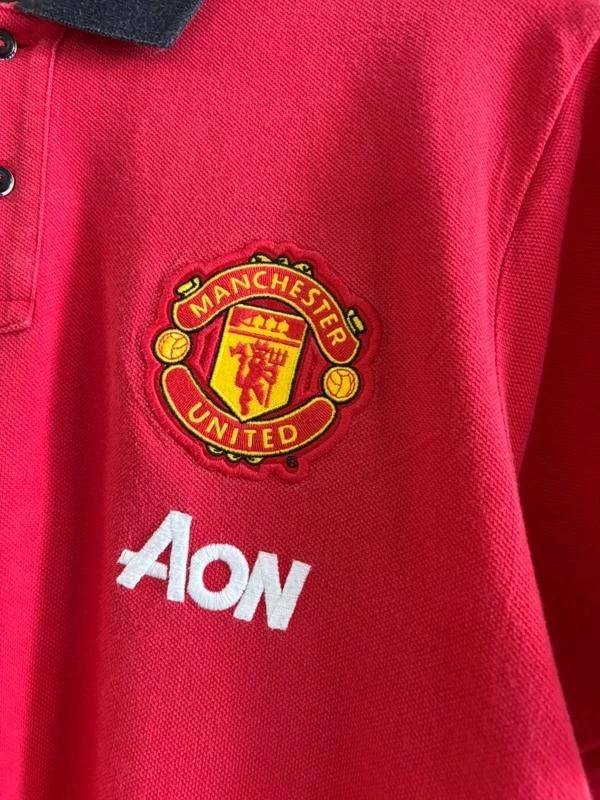 Nike Manchester United Polo Shirt Red Football Jersey AON Soccer Authentic – photo 2